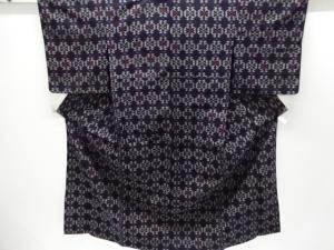 アンティーク　木綿本場久留米絣　抽象花唐草模様単衣着物